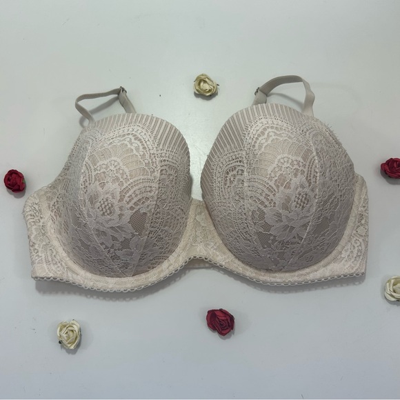 Victoria's Secret Dream Angels cream lace-lined demi underwire bra 36DDD - Picture 1 of 5